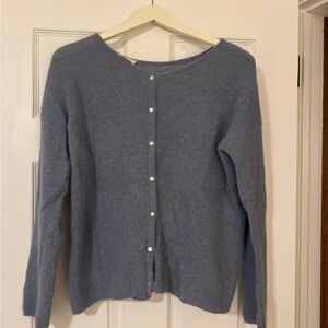Women's Blue Button-Up Sweater